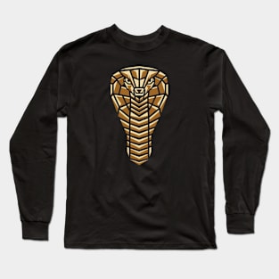 Geometric Cobra Snake Lover Geometry Design Gift For Serpent Lover King Cobra Long Sleeve T-Shirt